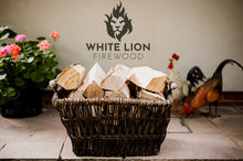 Load image into Gallery viewer, A wicker basket of kiln dried firewood logs.